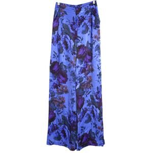MAEVE The Avery Trousers NWT Floral Blue Motif Pleated Wide Leg Women's 2XS